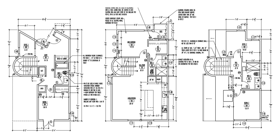 House 1 floor plans for Semaphore Houses