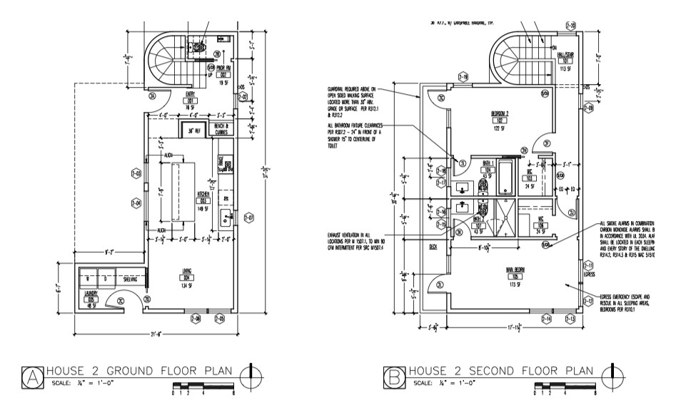 House 2 floor plans for Semaphore Houses